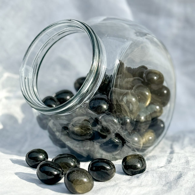 Obsidian (Goldobsidian) Trommelstein