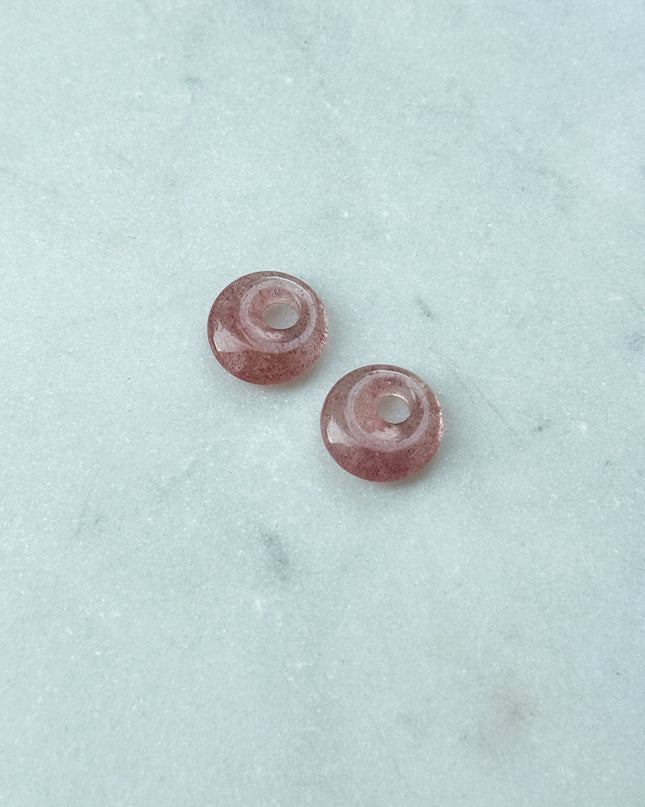 Hämatitquarz Donut Anhänger – für Hoop Ohrringe