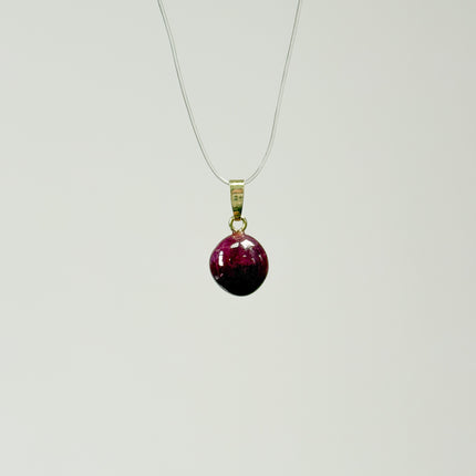 Rubin (Cabochon) Anhänger - 925 Silber vergoldet