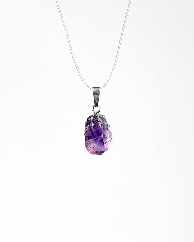 Amethyst Nugget/Rohstein Anhänger - 925 Silber