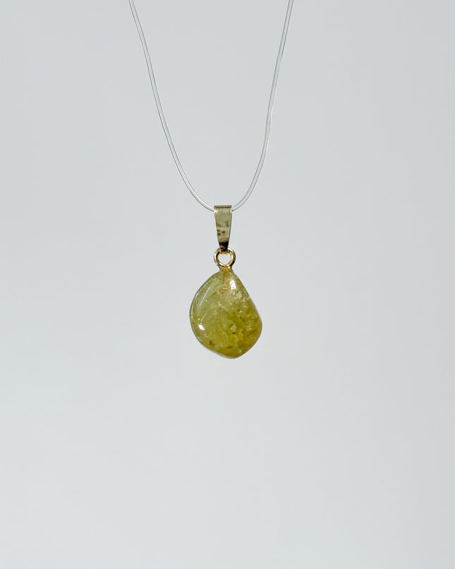 Grüner Granat (Grossular) Anhänger - 925 Silber vergoldet