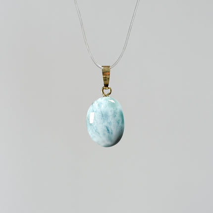 Larimar Anhänger - 925 Silber vergoldet