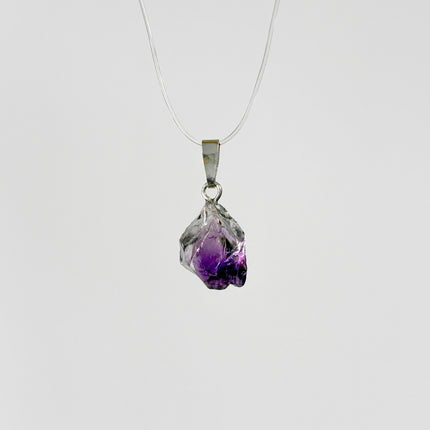 Amethyst Nugget/Rohstein Anhänger - 925 Silber
