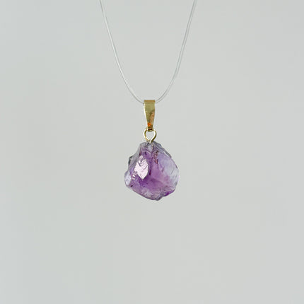 Amethyst Nugget/Rohstein Anhänger - 925 Silber vergoldet