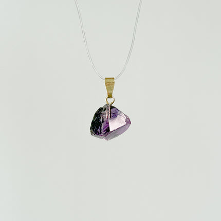 Amethyst Nugget/Rohstein Anhänger - 925 Silber vergoldet