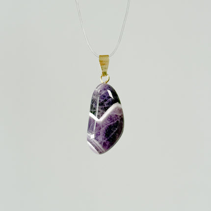 Amethyst Chevron Anhänger - 925 Silber vergoldet