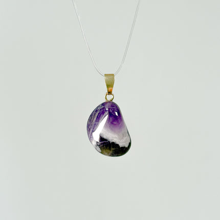 Amethyst Chevron Anhänger - 925 Silber vergoldet