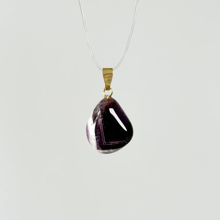 Amethyst Chevron Anhänger - 925 Silber vergoldet