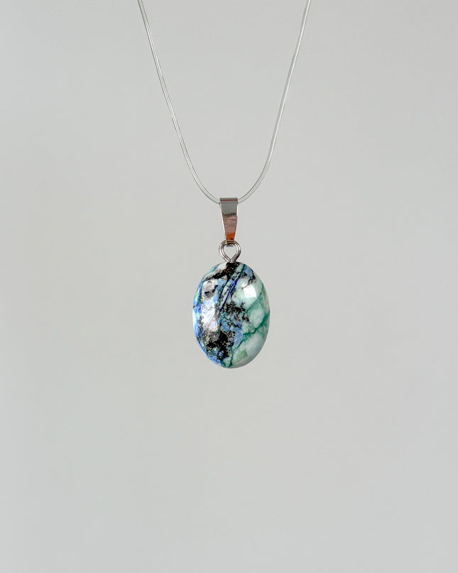 Azurit-Malachit Cabochon Anhänger - 925 Silber