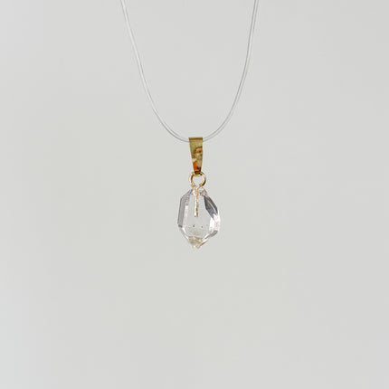 Herkimer-Diamant Anhänger - 925 Silber vergoldet