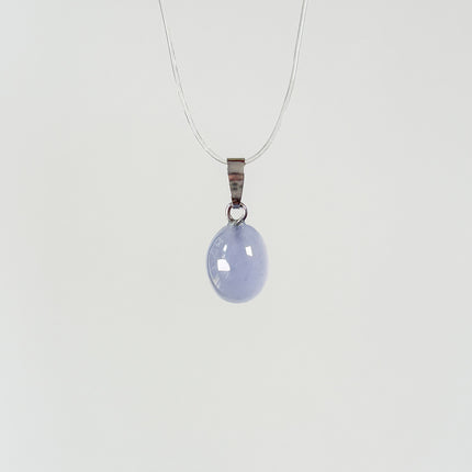 Chalcedon blau (cabochon) Anhänger - 925 Silber