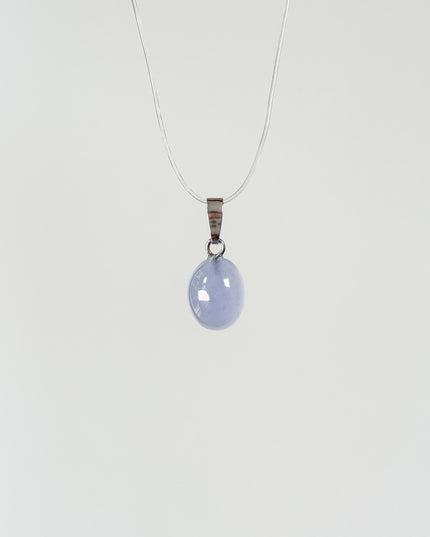 Chalcedon blau (cabochon) Anhänger - 925 Silber