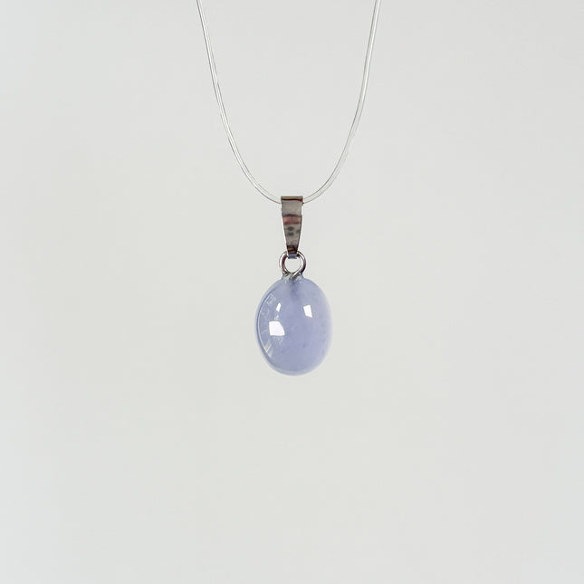 Chalcedon blau (cabochon) Anhänger - 925 Silber