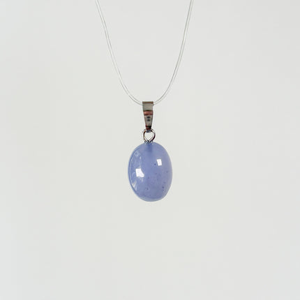 Chalcedon blau (cabochon) Anhänger - 925 Silber