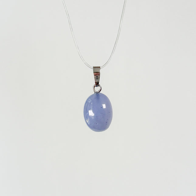Chalcedon blau (cabochon) Anhänger - 925 Silber