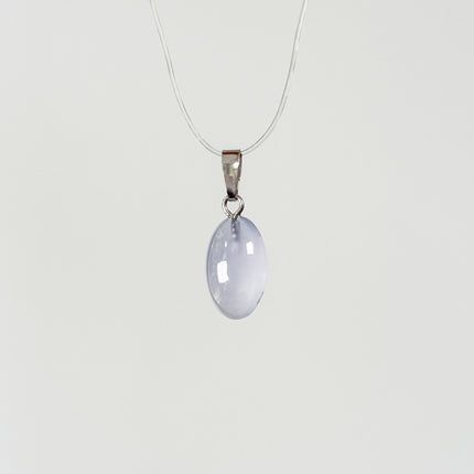 Chalcedon blau (cabochon) Anhänger - 925 Silber