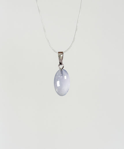 Blue Lace Agate (Blauer Chalcedon) Cabochon Kettenanhänger
