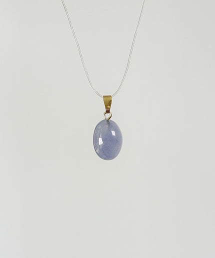 Blue Lace Agate (Blauer Chalcedon) Cabochon Kettenanhänger