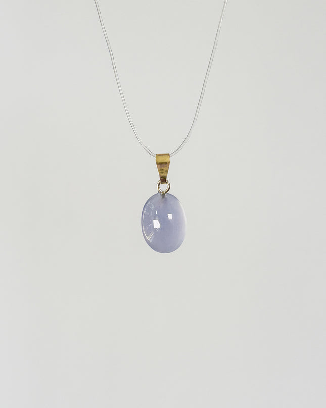 Blue Lace Agate (Blauer Chalcedon) Cabochon Kettenanhänger