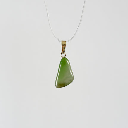 Jade (Jade-Nephrit) Anhänger - 925 Silber vergoldet