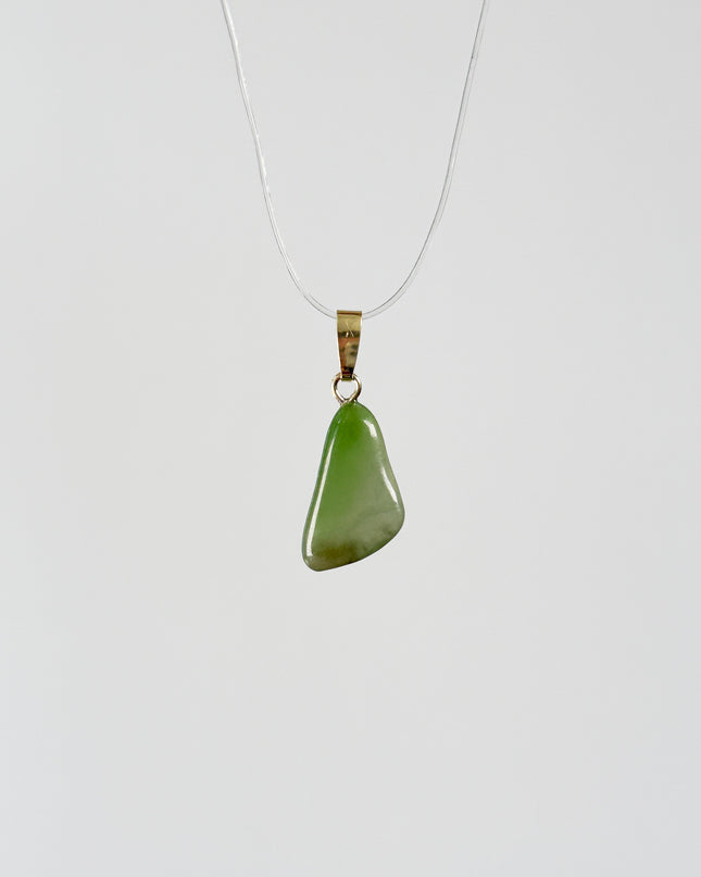 Jade (Jade-Nephrit) Anhänger - 925 Silber vergoldet