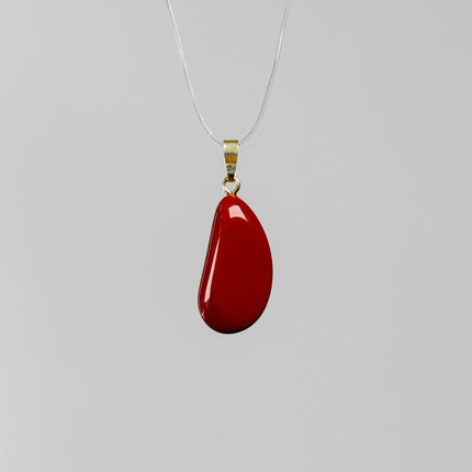 Jaspis rot Anhänger - 925 Silber vergoldet
