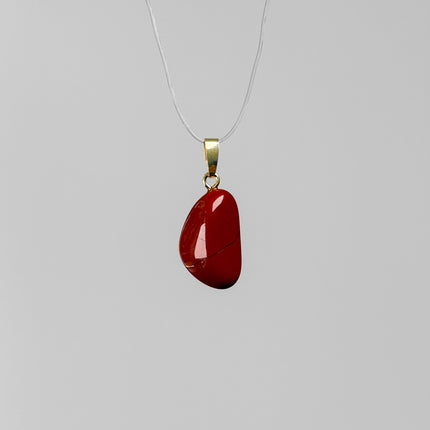 Jaspis rot Anhänger - 925 Silber vergoldet