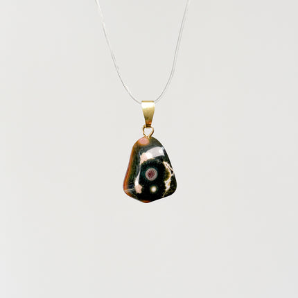 Ozeanachat (Ozeanchalcedon) Anhänger - vergoldet 925 Silber