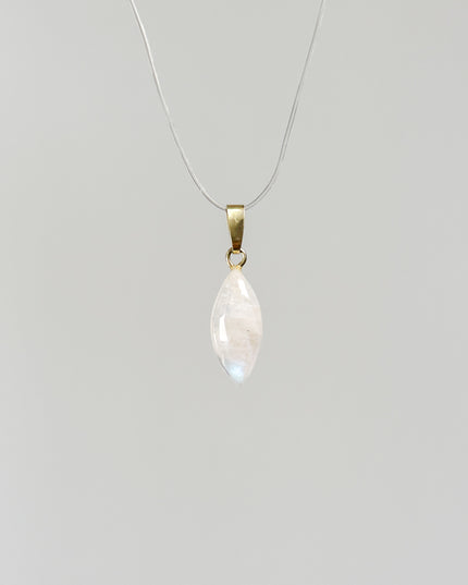 Regenbogen Mondstein Kettenanhänger geschliffen