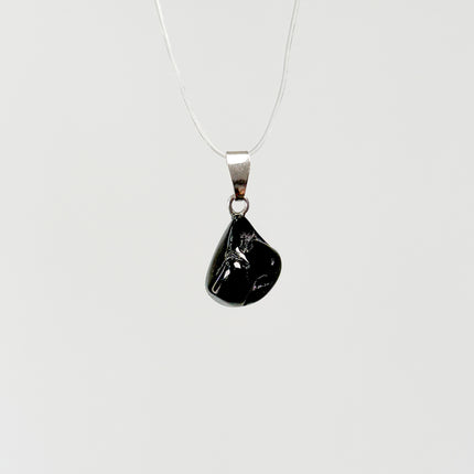 Spinell (schwarz) Anhänger - 925 Silber