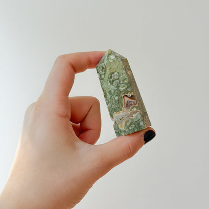 Regenwald Jaspis (Rhyolith) Spitzen