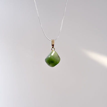 Jade (Jade-Nephrit) Anhänger - 925 Silber vergoldet