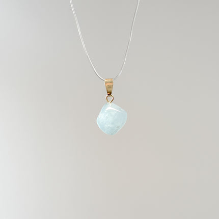 Aquamarin Anhänger - 925 Silber vergoldet