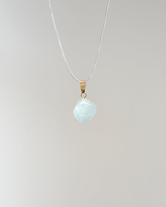Aquamarin Anhänger - 925 Silber vergoldet