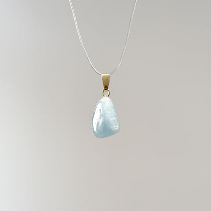 Aquamarin Anhänger - 925 Silber vergoldet