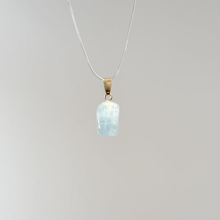 Aquamarin Anhänger - 925 Silber vergoldet