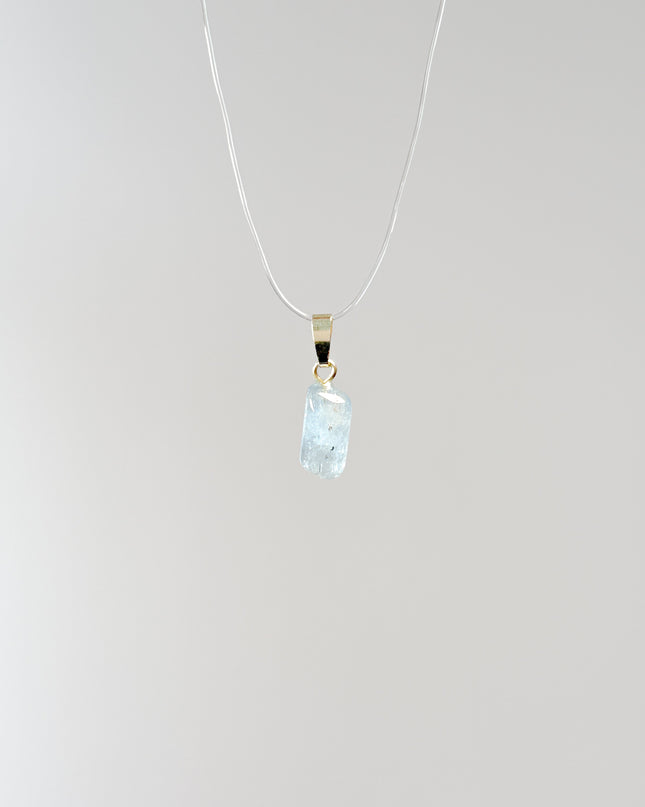 Aquamarin Anhänger (High Quality AAA) - 925 Silber vergoldet