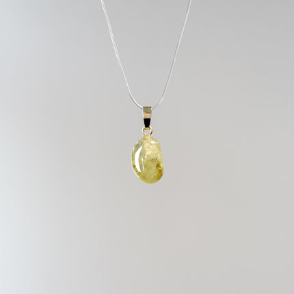 Grüner Granat (Grossular) Anhänger - 925 Silber vergoldet