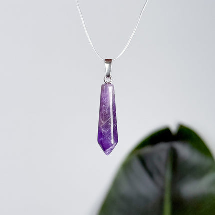 Amethyst Spitze Anhänger - 925 Silber