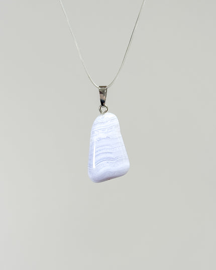 Blue Lace Agate (Blauer Chalcedon) Kettenanhänger