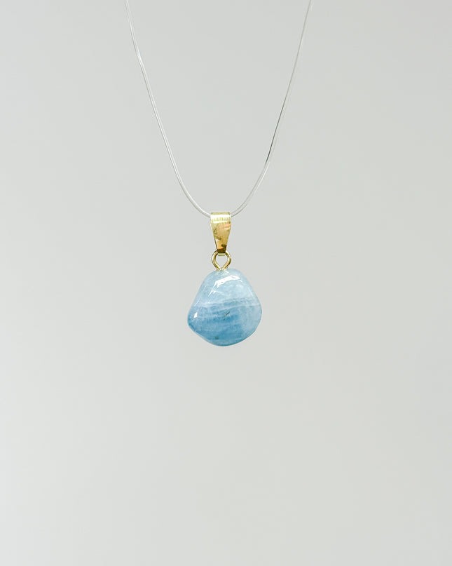 Aquamarin Anhänger - 925 Silber vergoldet