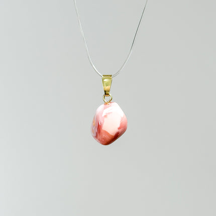Achat (Rosa Botswana-Achat) Anhänger - vergoldet 925 Silber