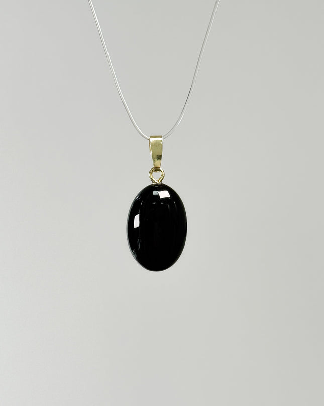 Obsidian (Regenbogenobsidian) Anhänger - 925 Silber vergoldet