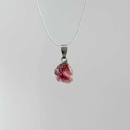 Turmalin rot (Rubellit) Anhänger - 925 Silber