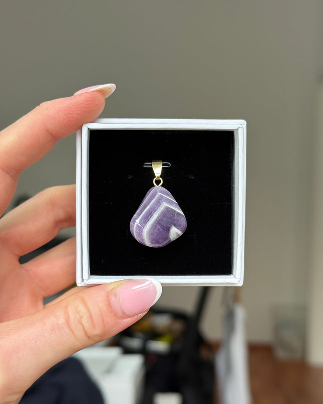 Amethyst Chevron Kettenanhänger