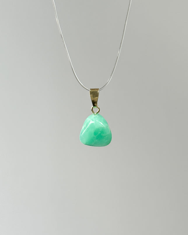 Chrysopras Anhänger - vergoldet 925 Silber