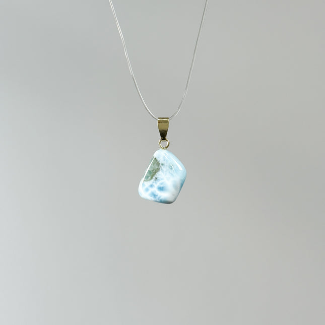 Larimar Anhänger - 925 Silber vergoldet