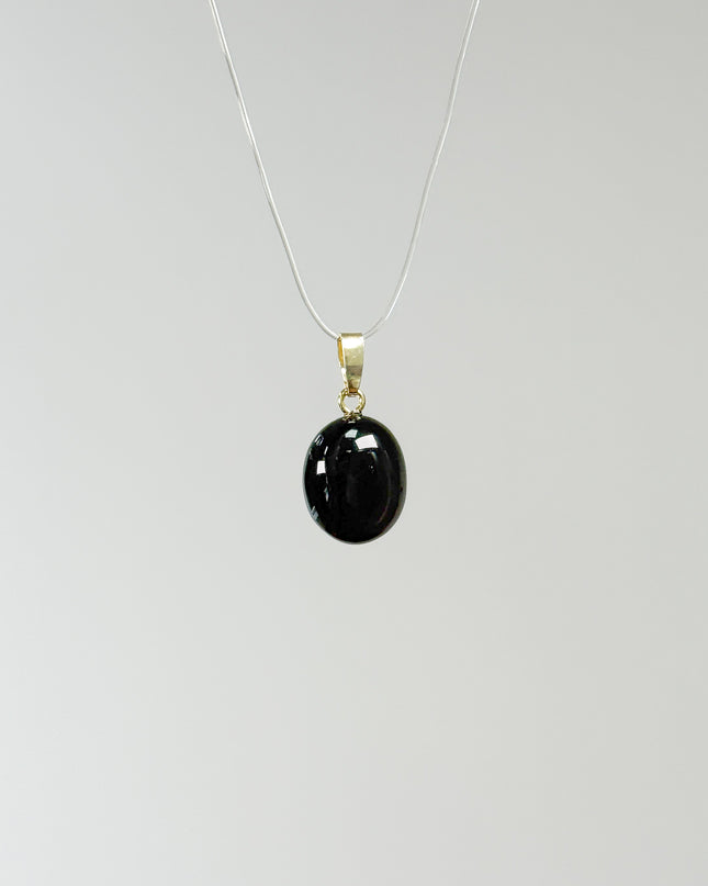Obsidian (Regenbogenobsidian) Anhänger - 925 Silber vergoldet
