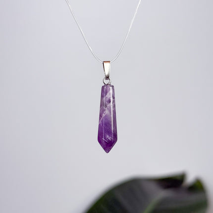 Amethyst Spitze Anhänger - 925 Silber