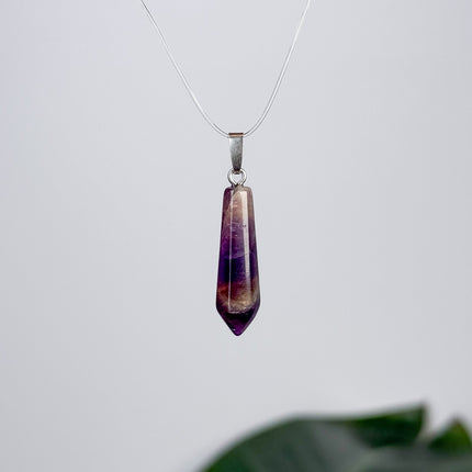 Amethyst Spitze Anhänger - 925 Silber